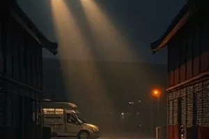 《风起码头》封面，清晨码头堆叠的集装箱